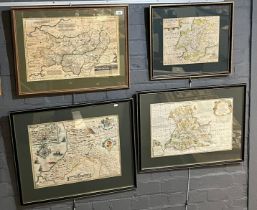 Four original framed maps on Wales to include: Thomas Kitchen 'Carmarthenshire 'and '