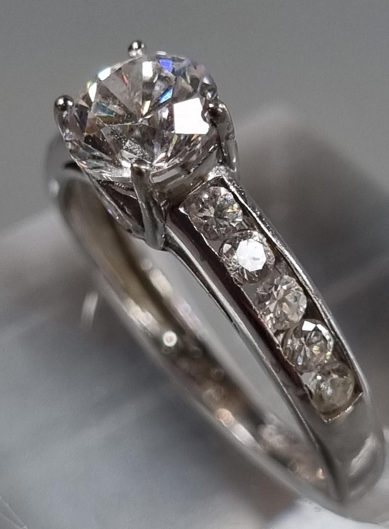 9ct white gold and cubic zirconia solitaire style ring. 2g approx. Size M1/2. (B.P. 21% + VAT)