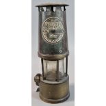 Vintage Miner's lamp by 'The Protector Lamp and Lighting Company. Eccles, Manchester'. (B.P. 21% +