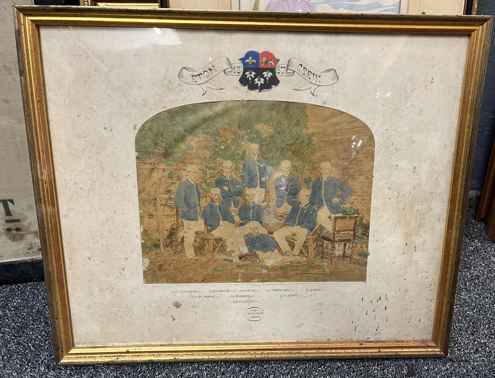 Group of military interest items from the same family to include: a painted crest 'C O 4th North - Image 2 of 3