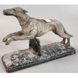 Vintage spelter study of a Greyhound jumping a fence. (B.P. 21% + VAT)