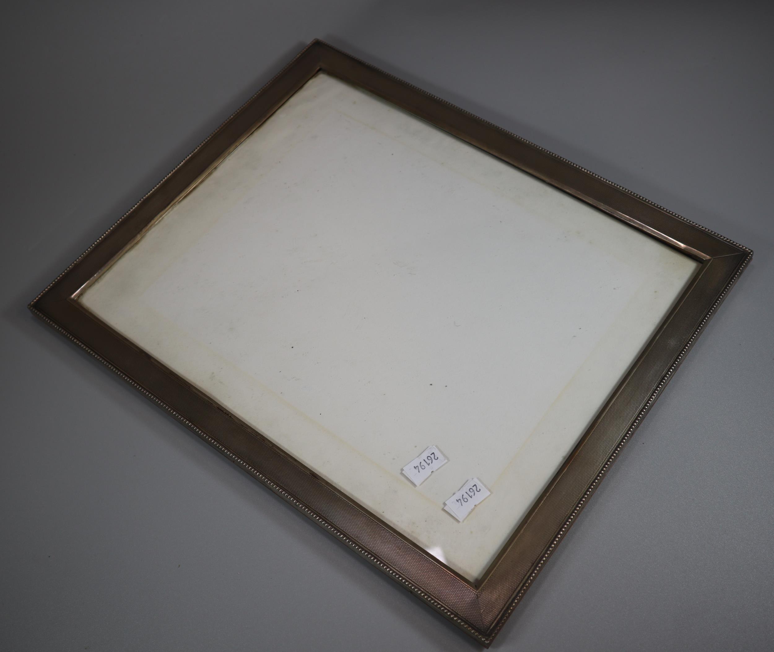 Continental silver engine turned picture frame, of beaded and rectangular form, marked 800. (B.P. - Image 2 of 3