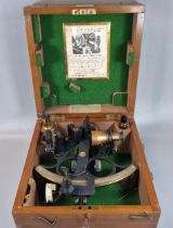 Cased Henry Hughes and Son, 'Husun' sextant. (B.P. 21% + VAT)