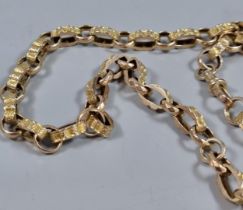 9ct gold multi curb link chain. 23.6g approx. 37cm long approx. (B.P. 21% + VAT)
