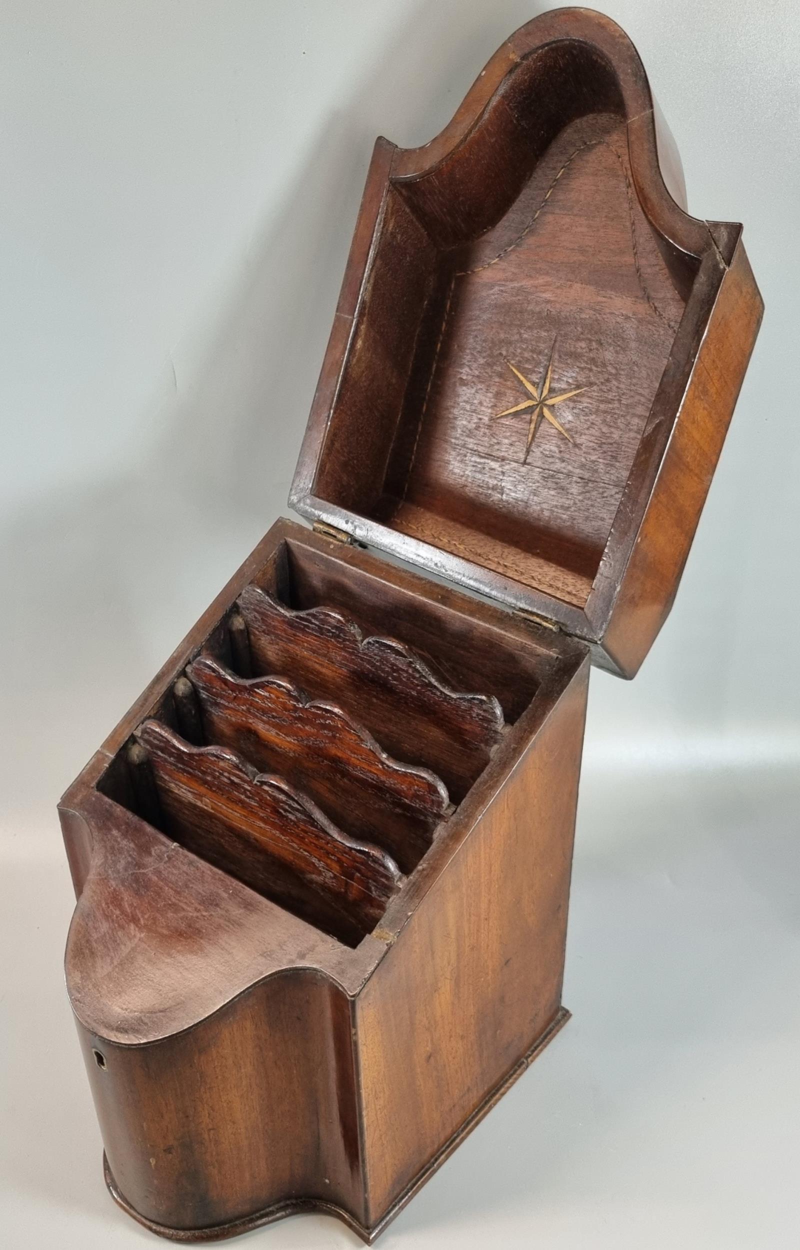 Late 18th early 19th century mahogany serpentine knife box. (B.P. 21% + VAT) - Image 2 of 2