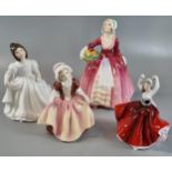 Four Royal Doulton bone china figurines to include: 'Janet', 'Karen', Dinky Do' and 'Amanda'. (4) (