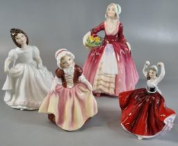 Four Royal Doulton bone china figurines to include: 'Janet', 'Karen', Dinky Do' and 'Amanda'. (4) (