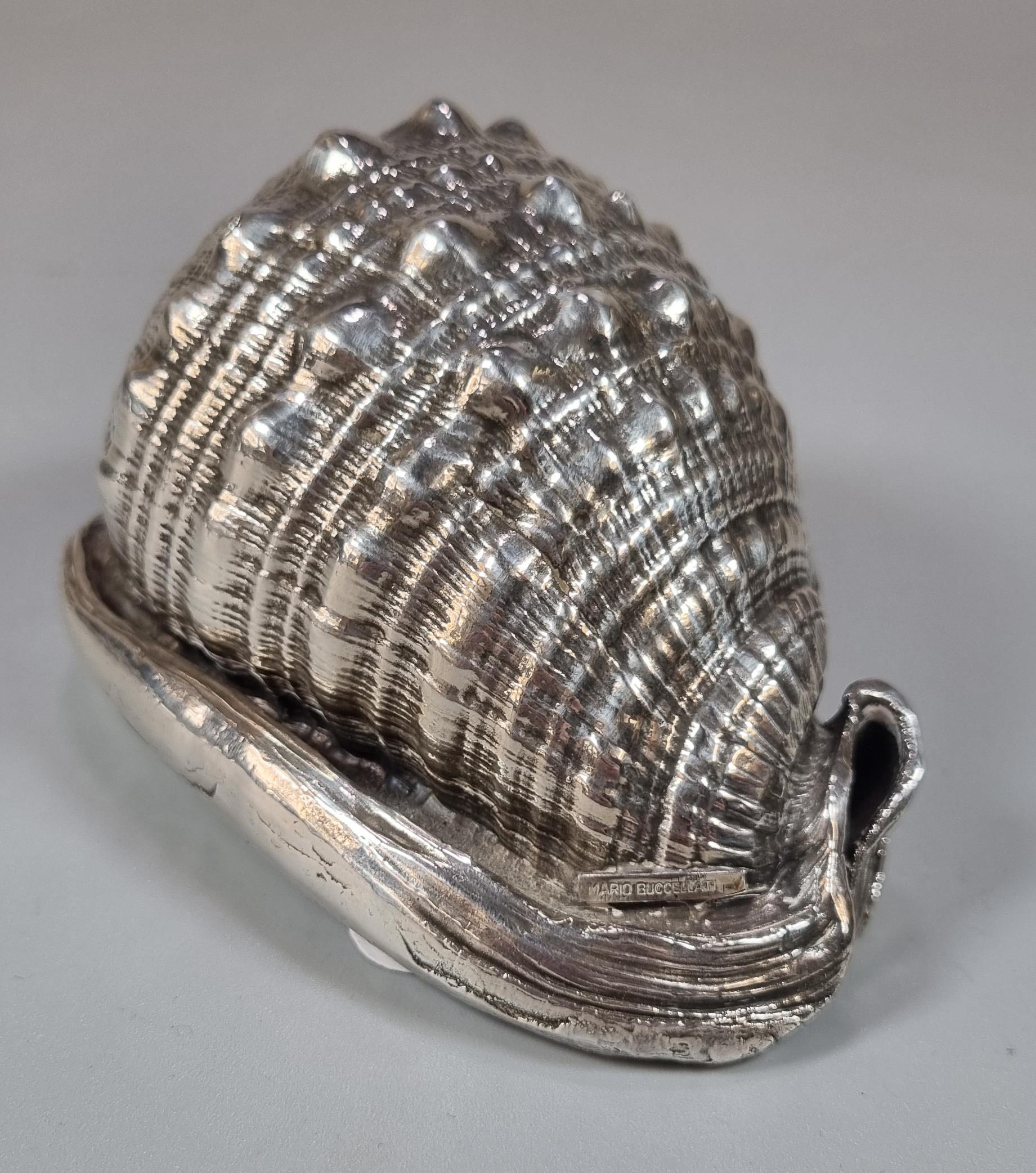 Mario Buccellati, silverplated study of a marine conch shell. (B.P. 21% + VAT)