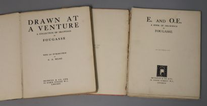 Fougasse, 'Drawn and a Venture' and 'E O E a book of drawings', both published by Methuen and