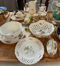 Collection of British and continental pottery and porcelain items, mainly 19th century to include: