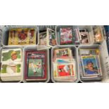 Large collection of USA Baseball and Football trading cards to include: Puzzle Cards, Keith
