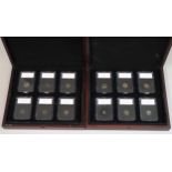 Collection of twenty four Slabbed Coins of Ancient Rome in two wooden presentation boxes. (B.P.