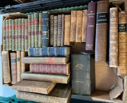 Large collection of historical and classics, many with leather bindings, some history, topographical