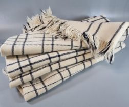 Vintage cream ground and black striped blanket. (B.P. 21% + VAT)