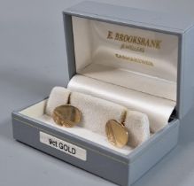 Pair of 9ct gold oval earrings in E. Brooksbank Jewelers Carmarthen box. 5g approx. (B.P. 21% + VAT)