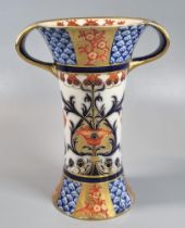 Late 19th century Macintyre Moorcroft Aurelian two handled vase, of waisted form. Impressed and