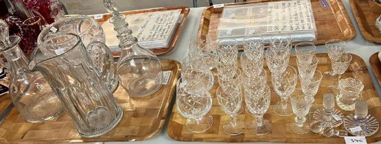 Quantity of cut lead crystal glass liqueurs, various, brandy balloons and similar, together with two