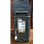 Edward VII cast iron dome top post box with original enamel insert marked 'Penlonwen',