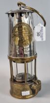 Vintage Protector Lamp & Lighting Company Ltd type SL bras Miner's safety lamp. 24cm high approx. (