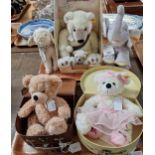 Collection of modern Steiff teddy bears and animals to include: Father and Son's Expedition,