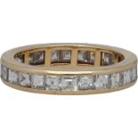 Alliance-Ring Eleganter Alliance-Ring in Gelbgold 18K ausgefasst mit Diamanten im Prinzessschliff