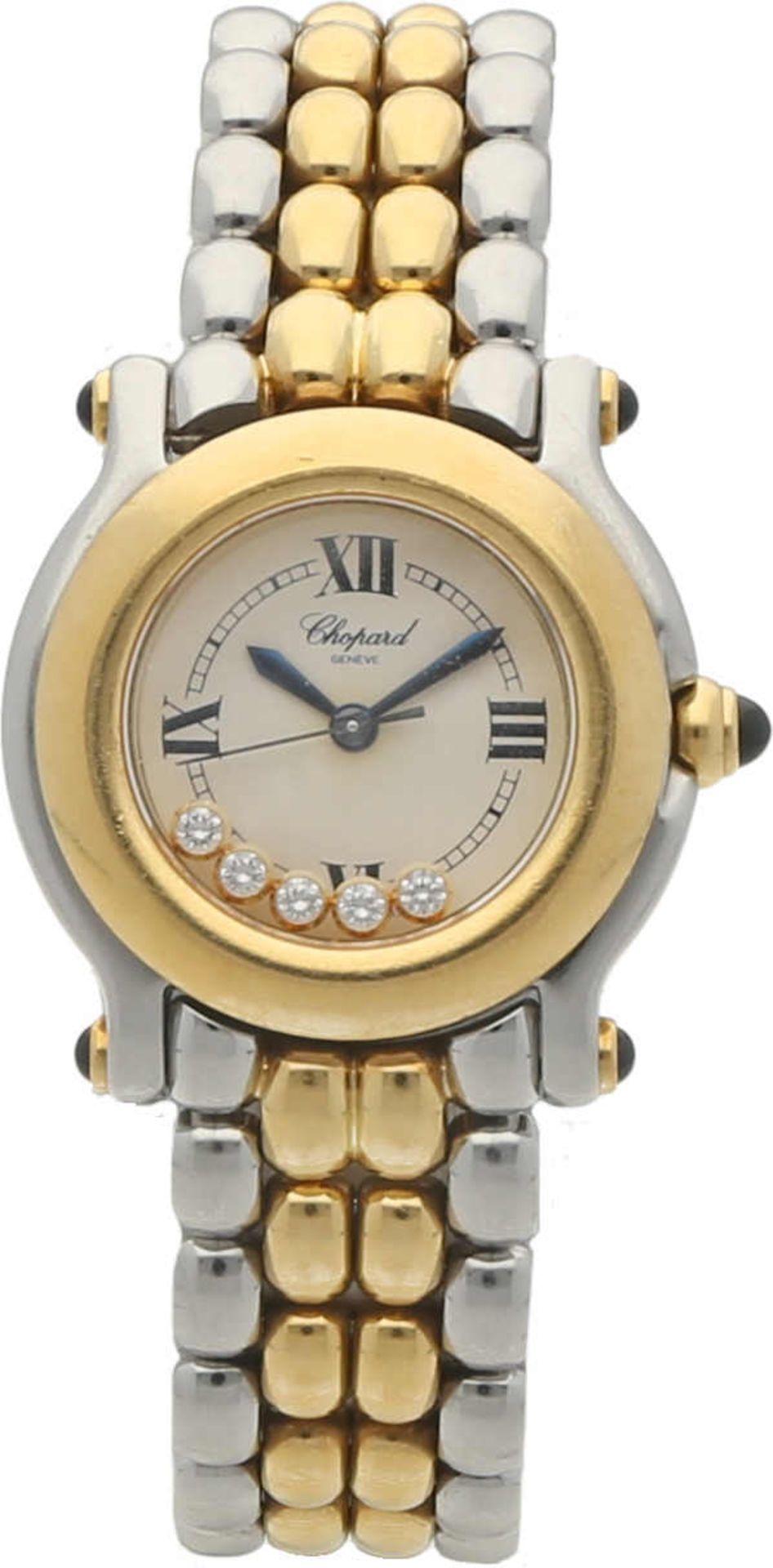 CHOPARD Happy Sports, Edelstahl /Gelbgold 18K, Durchmesser 36 mm, Gehäuse Zifferblatt weiss, aus