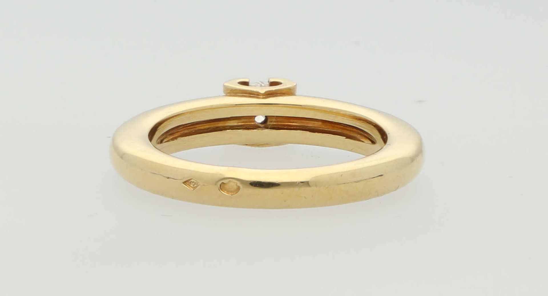 CARTIER C de Cartier-Ring Moderner Solitär-Ring, signiert Cartier Nr. 22PN030, in Gelbgold 18K mit - Bild 3 aus 3