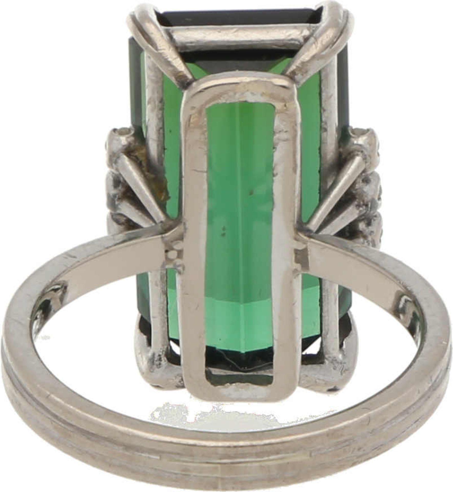 Turmalin-Ring Eleganter Ring in Weissgold 18K mit einem Turmalin (Verdelith) in sehr schöner Farbe - Bild 3 aus 3
