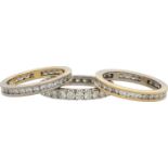 Brillant-Ring Klassischer Ring 3-teilig in Weissgold/Gelbgold 18K bestehend aus 3 Alliance-Ring
