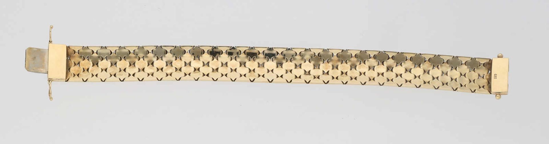 Gold-Armband Geschmackvolles Armband, leicht gewölbt, in Gelbgold/Rotgold/Weissgold 14K mit - Image 4 of 4