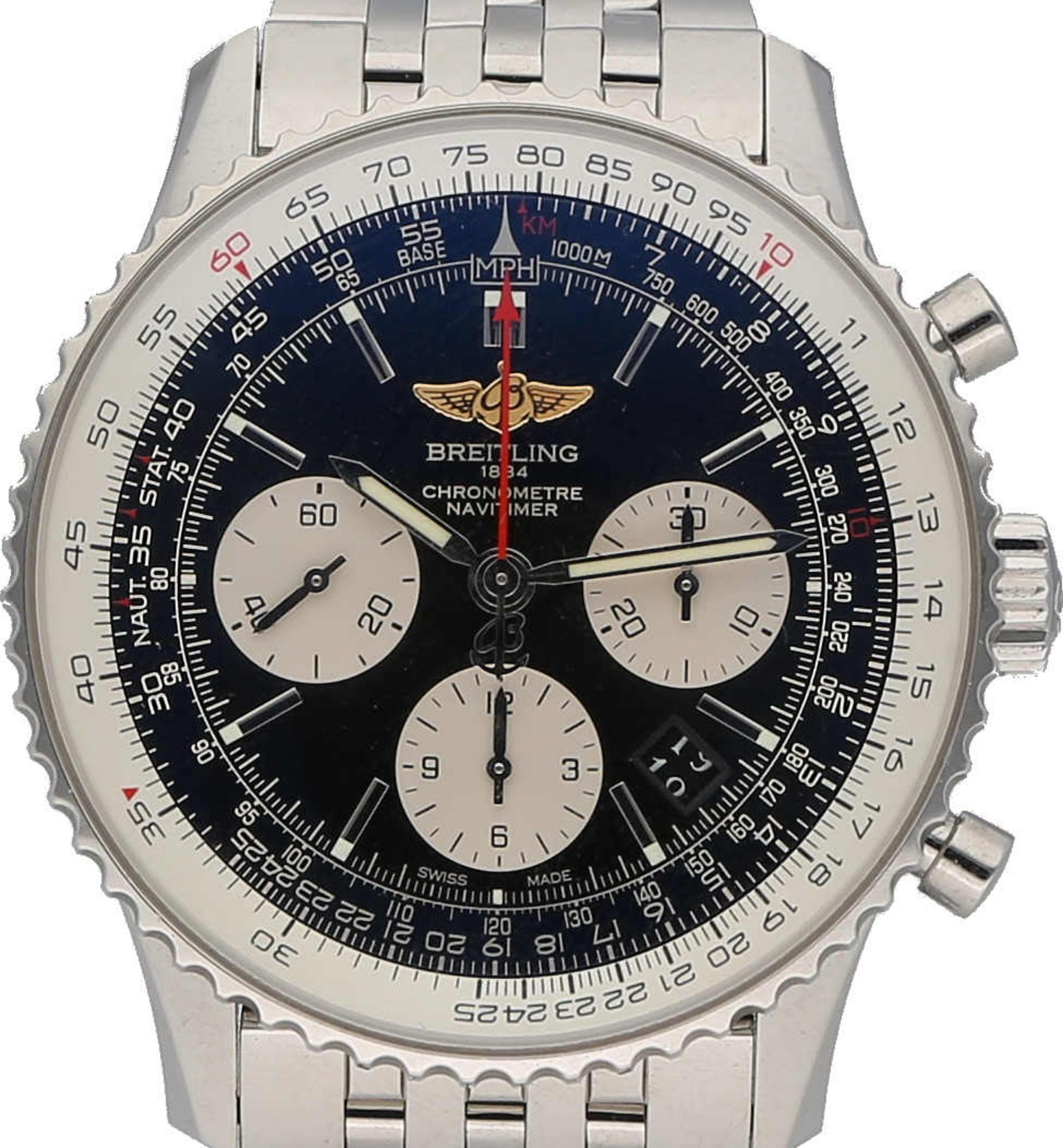 BREITLING Navitimer 01, Edelstahl, Referenz AB0120, Herstellungsjahr 2017, Durchmesser 43 mm, - Image 4 of 6