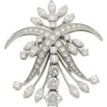 Diamant-Brosche Funkelndes Schmuckstück in Weissgold 18K, edel ausgefasst mit 13 Diamanten im