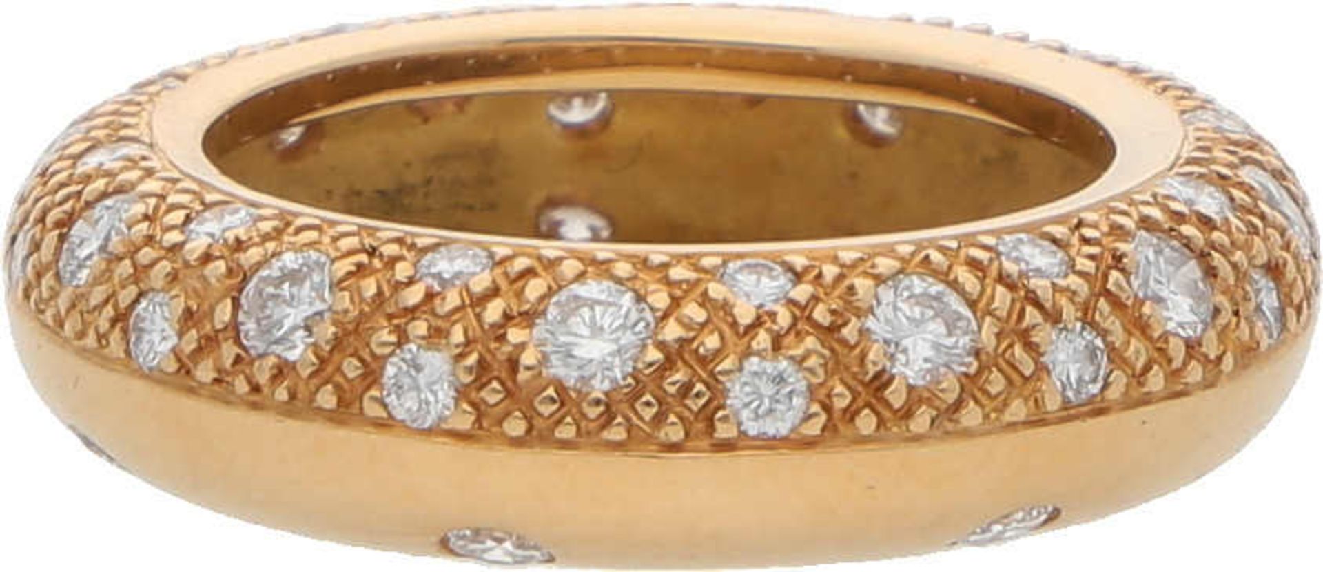 Brillant-Ring Hochwertiger, moderner Pneuring in Gelbgold 18K mit Brillanten von zus. ca. 1 ct (F/