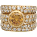 Brillant-Ring Glanzvoller Ring, signiert Bucherer, in Gelbgold 18K im Zentrum ein schöner Brillant