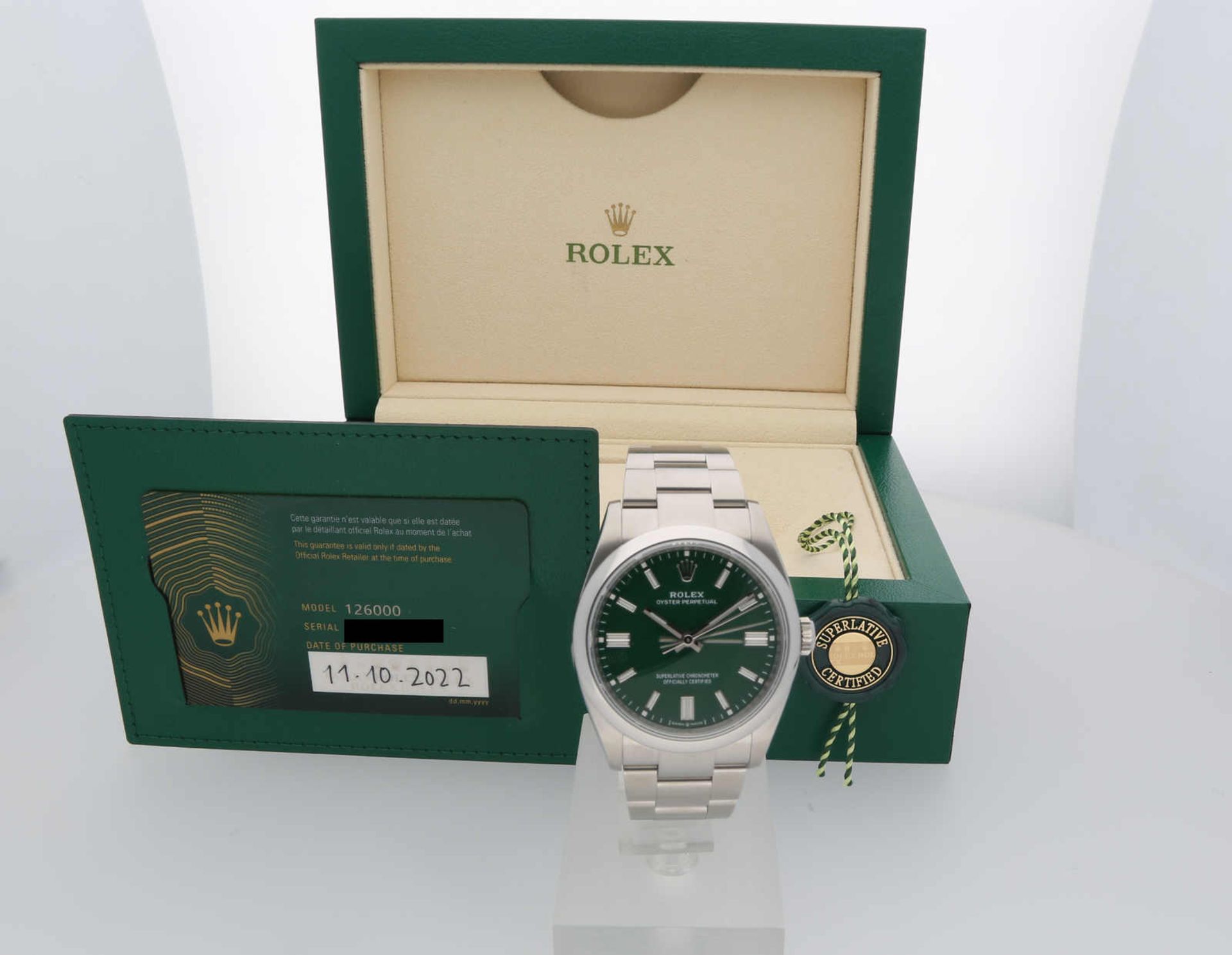 ROLEX Oyster Perpetual, Edelstahl, Referenz 126000, Herstellungsjahr 2022, Durchmesser 36 mm, - Bild 3 aus 3