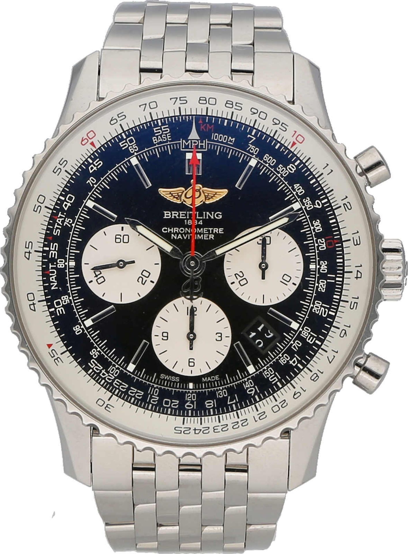 BREITLING Navitimer 01, Edelstahl, Referenz AB0120, Herstellungsjahr 2017, Durchmesser 43 mm,