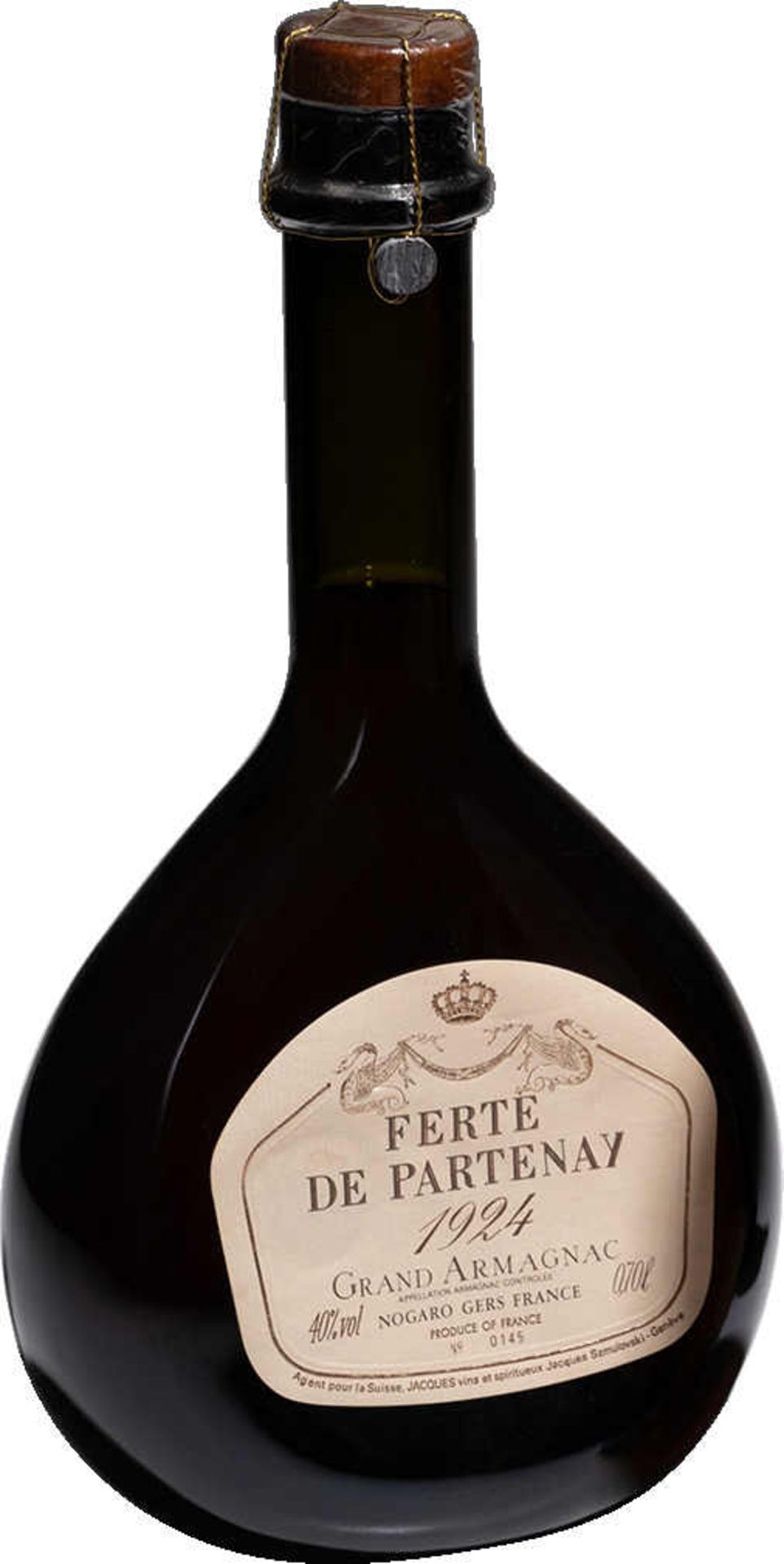 Armagnac, Ferté de Partenay 1 Flasche 70cl, 1924, 40%, abgefüllt 1994. Bedingung: *