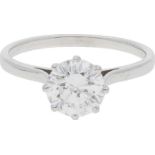 Brillant-Ring Eleganter Solitär-Ring in Weissgold 14K mit einem Brillant von ca. 1,8 ct (F/P) in