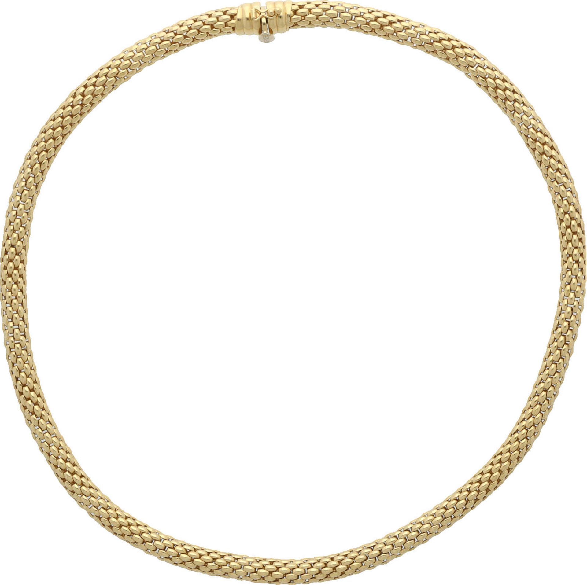 FOPE-Collier Modernes Design, signiert Fope, in Gelbgold 18K, leicht flexibel, Länge 50 cm, 66,2 g.