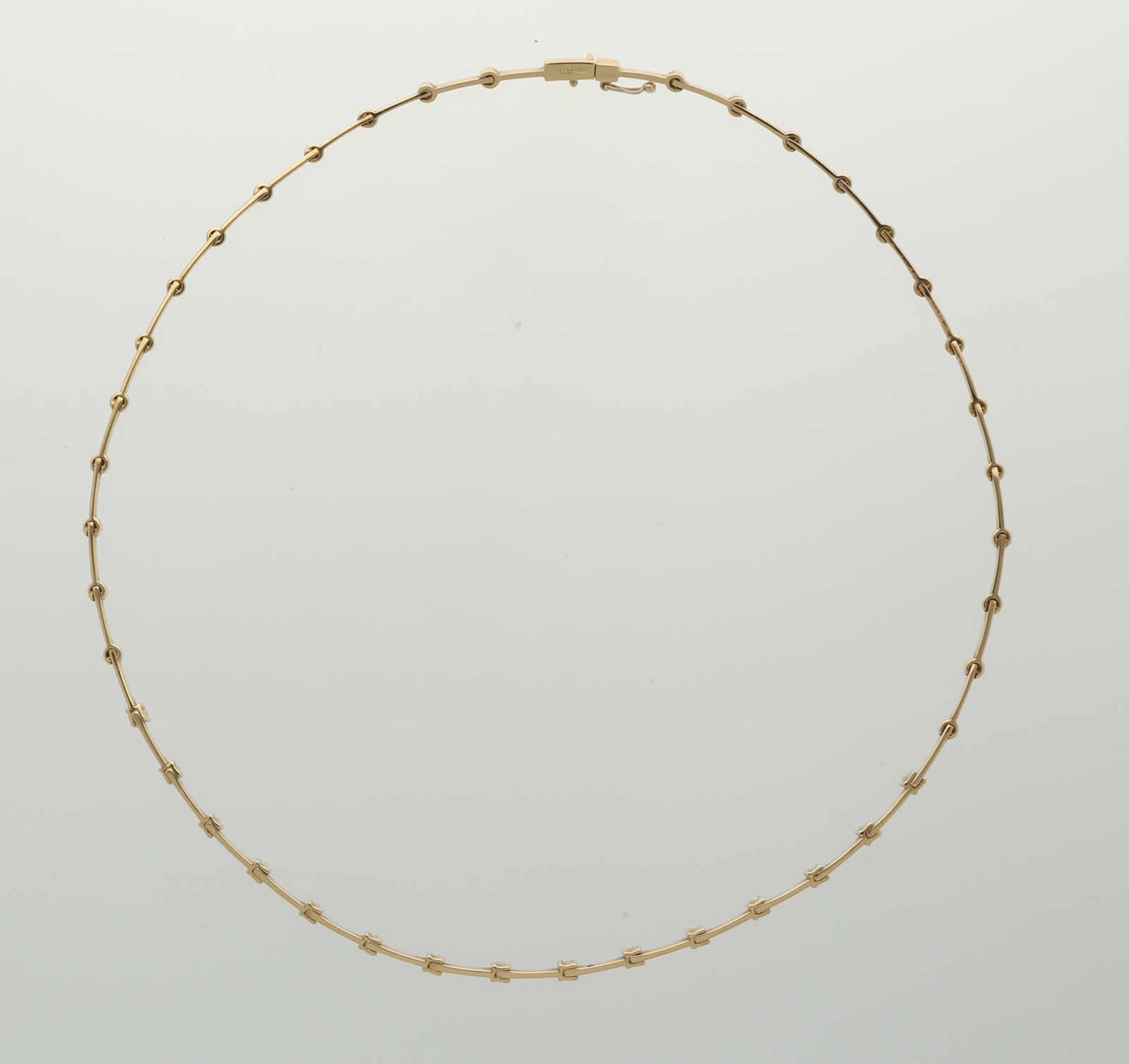 Diamant-Collier Zartes Collier, signiert Bucherer in Gelbgold 18K verziert mit 15 Brillanten von - Bild 2 aus 2