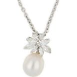 Perlen-Diamant-Set Traumhaft schönes Schmuckset, signiert Gübelin, in Weissgold 18K, bestehend aus