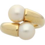 CARTIER Ring Cartier-Ring aus der "Toi et Moi" Kollektion in Gelbgold 18K mit 2 edlen Perlen mit
