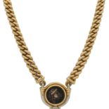 BULGARI-Collier Bulgari "Monete" Collier in Gelbgold/Weissgold 18K an massiver Panzerkette eine