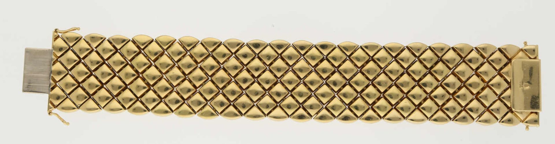 Gold-Armband Prachtvolles Design in Gelbgold 18K mit hübsch gravierten Bordüren und viereckigen - Image 4 of 4