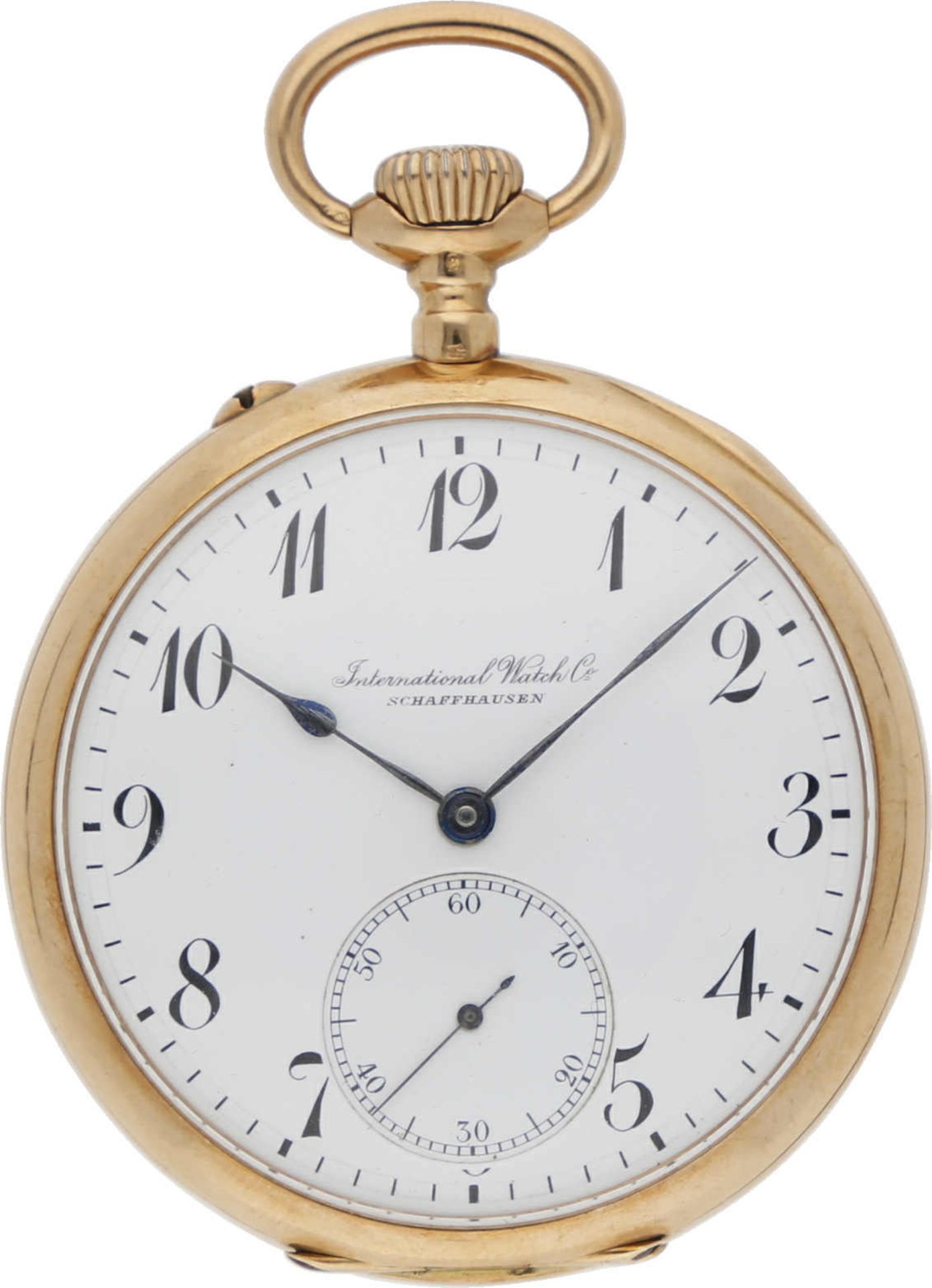 IWC Taschenuhr Lepine, Roségold 18K, Herstellungsjahr 1913, Durchmesser 50,8 mm, Gehäuse Weisses