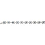 Saphir-Diamant-Armband Sehr schönes Armband in Weissgold 18K schauseitig ausgefasst mit Brillanten