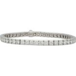 Brillant-Armband Hochwertiges Tennis-Bracelet, signiert Gübelin, in Weissgold 18K mit 50