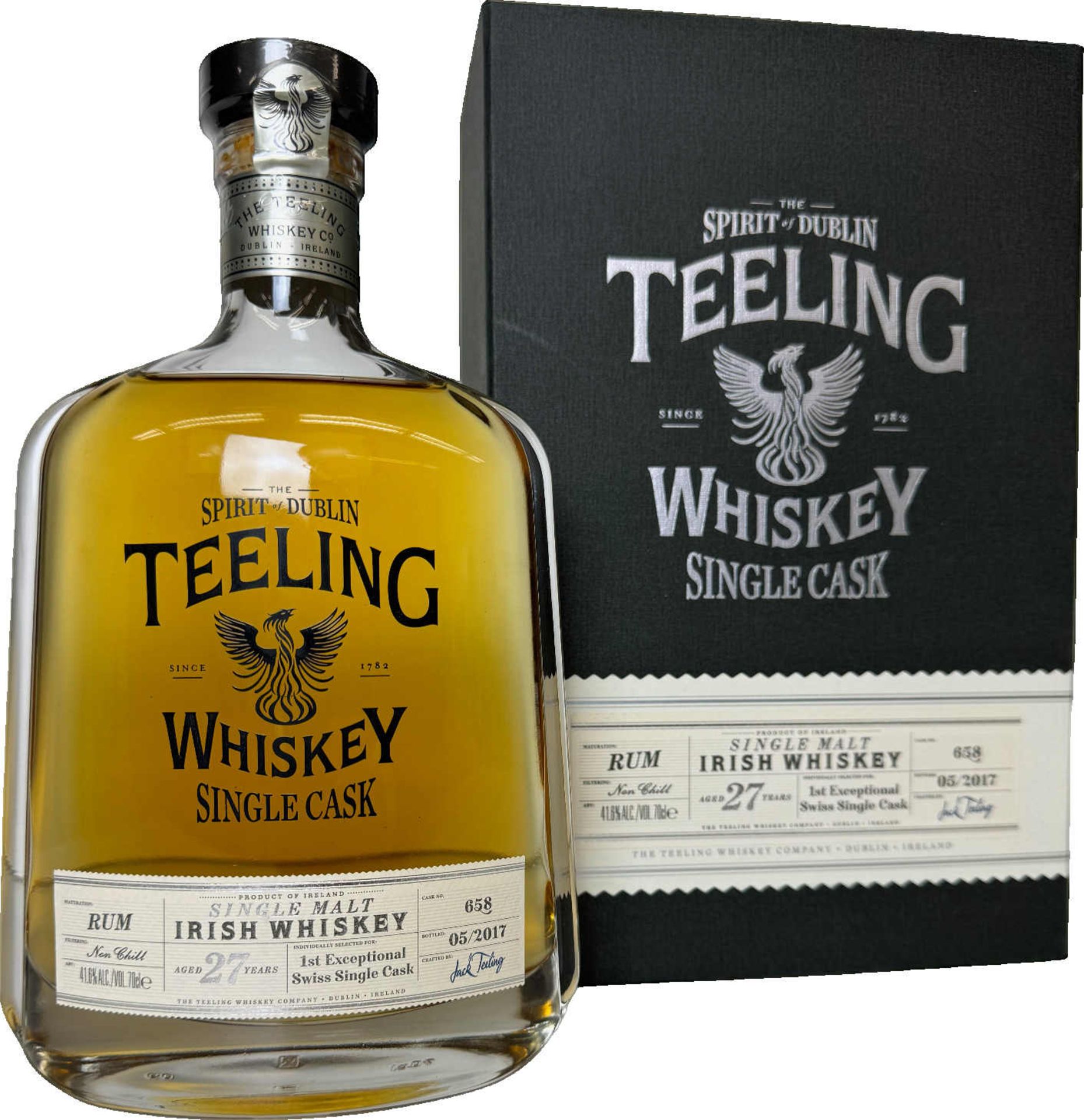 Teeling Teeling, Single Cask, Distillery Bottling, Rum Cask Switzerland, Fassnummer 658, 27 Jahre,