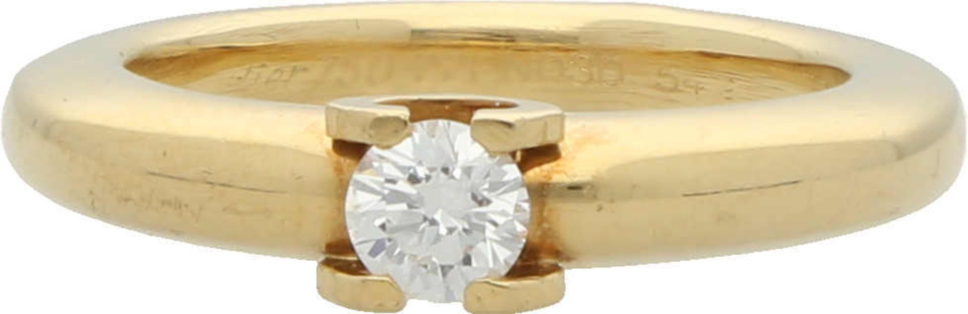 CARTIER C de Cartier-Ring Moderner Solitär-Ring, signiert Cartier Nr. 22PN030, in Gelbgold 18K mit