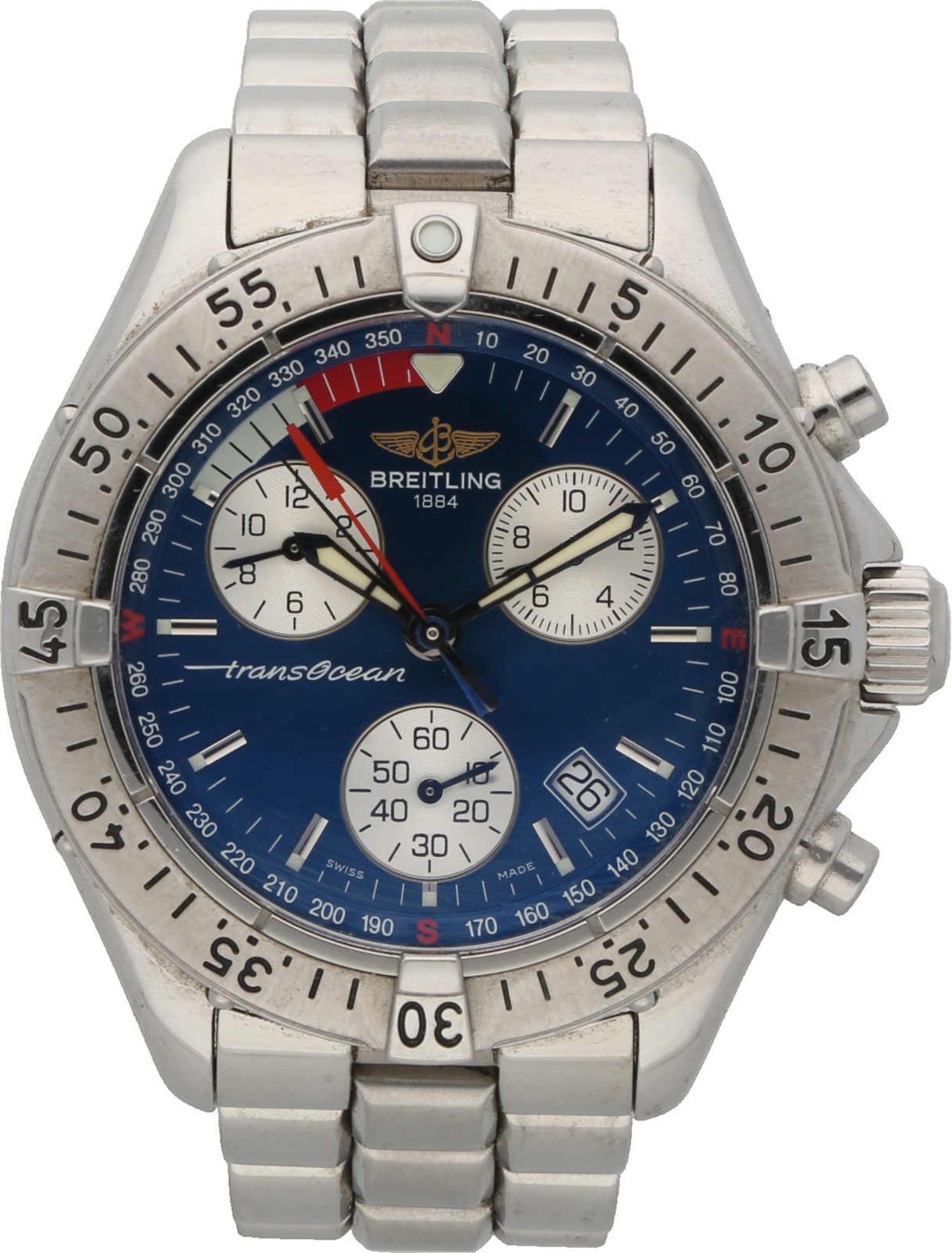 BREITLING Transocean Chronograph, Edelstahl, Referenz A53340, Herstellungsjahr 2001, Durchmesser